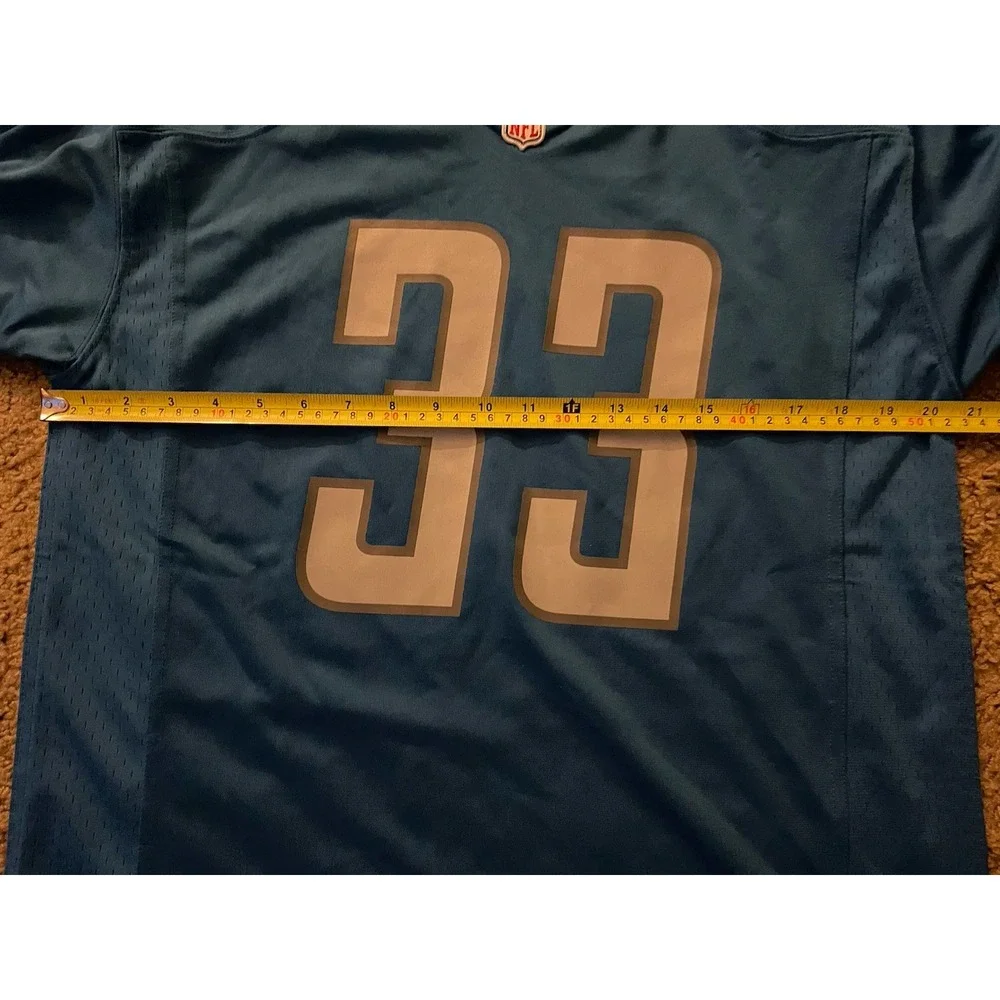 Detroit Lions Nike On Field Kerryon Johnson 33 Jersey NFL Logo Blue XL JBHS